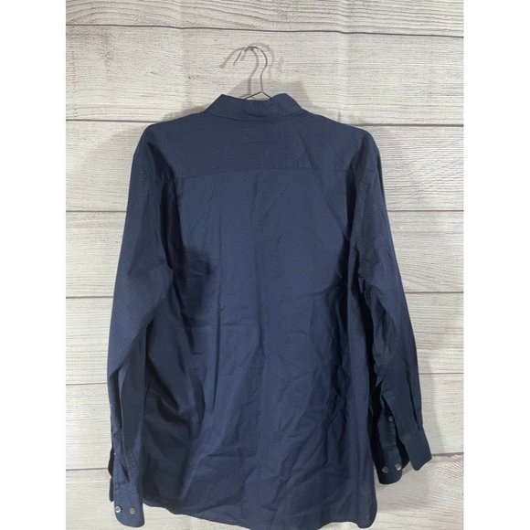 Rodd & Gunn Men's L Blue Patterned Cotton Long Sleeve Button Up Shirt - Picture 5 of 6